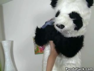 Unschuldig nymphe spielzeuge ein oustanding darky fleisch schläger spielzeug panda
