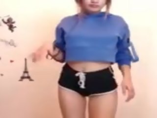 Fine-ass Asian diva Dances in super Shorts and Thong.