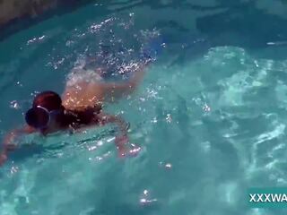 Glorious Brunette strumpet Candy Swims Underwater, xxx movie 32