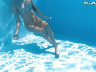 Swimming naked goddess petite blonde pornstar Ivi Rein