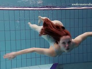 Randy Czech cutie Salaka swims nude in the Czech pool