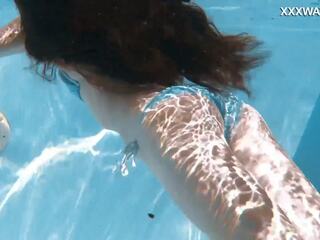 Hungarian petite skinny beauty Lana Lelani underwater
