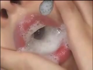 Passionate teen harlot swallows large amount of groovy cum