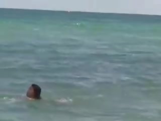 Min asiatiskapojke fågelunge på miami strand