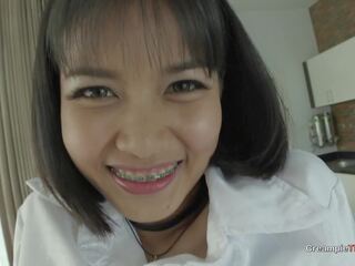 Pretty & Skinny Thai schoolgirl Gets A Creampie