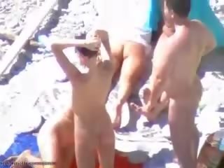 Sunbathing Beach Sluts Have Some Teen Group xxx clip Fun