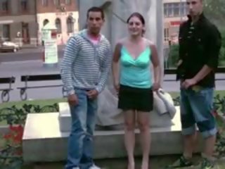 Group Of Teens PUBLIC Street dirty movie By A Famous Statue part one