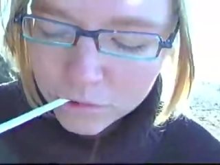 Sweet Anne blowing and smoking