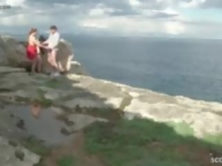 Jeune allemand couple baise publique à vacances sur mallorca