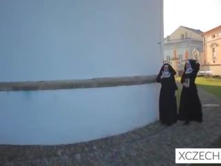 Bizzare x rated clip with catholic nuns! With monster!