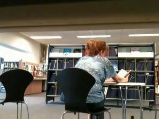 Fat fancy woman Flashing In Public Library