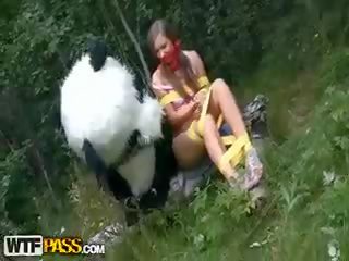 Black Strapon Fits Inside Tight Pussy