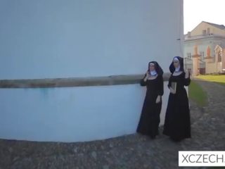 Луд bizzare x номинално филм с catholic монахини и на чудовище!
