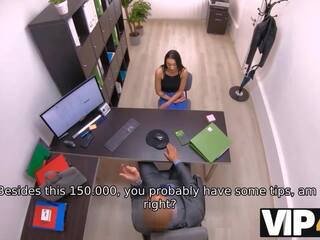 VIP4K. x rated film actress is humped by the pushy creditor in his office