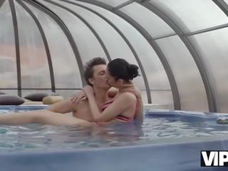 Vip4k. older darling invites gentle darling to his house with jaccuzi