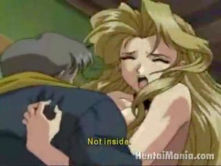 Sultry Blonde Manga TEmptress Riding A Giant 10 Pounder Like Mad